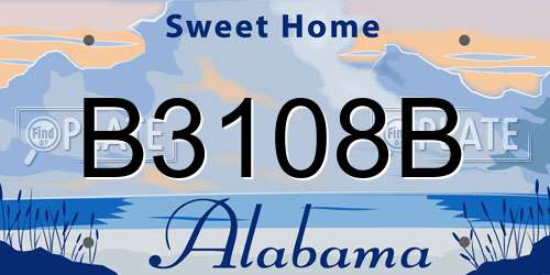 B3108B Alabama License Plate