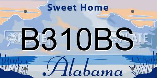 B310BS Alabama License Plate