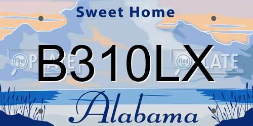 B310LX Alabama License Plate