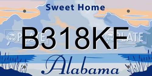 B318KF Alabama License Plate