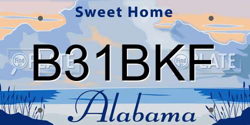B31BKF Alabama License Plate