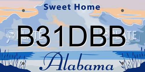 B31DBB Alabama License Plate
