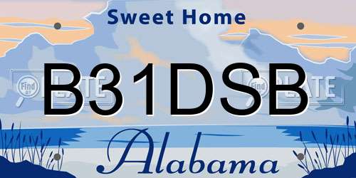 B31DSB Alabama License Plate