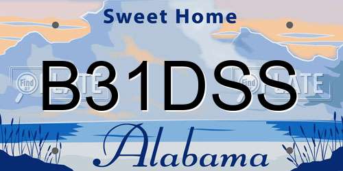 B31DSS Alabama License Plate