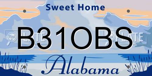 B31OBS Alabama License Plate