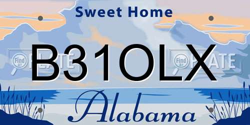 B31OLX Alabama License Plate