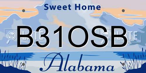 B31OSB Alabama License Plate