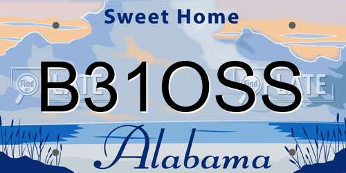 B31OSS Alabama License Plate