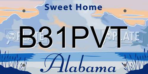 B31PVT Alabama License Plate