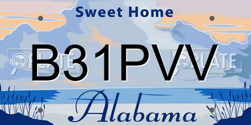 B31PVV Alabama License Plate