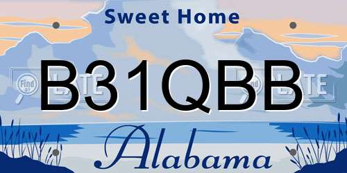 B31QBB Alabama License Plate