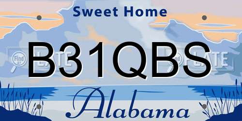 B31QBS Alabama License Plate