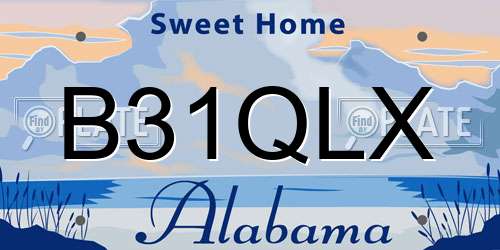 B31QLX Alabama License Plate