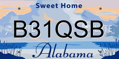 B31QSB Alabama License Plate