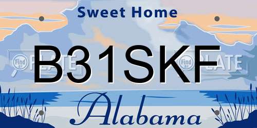 B31SKF Alabama License Plate