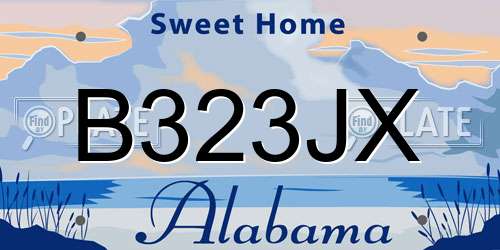 B323JX Alabama License Plate