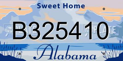 B325410 Alabama License Plate