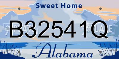 B32541Q Alabama License Plate