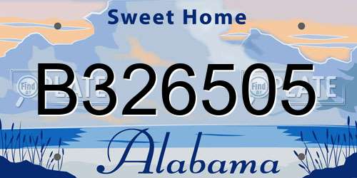 B326505 Alabama License Plate