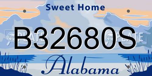 B32680S Alabama License Plate