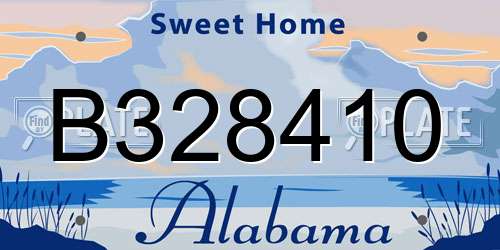 B328410 Alabama License Plate