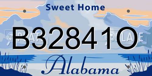 B32841O Alabama License Plate