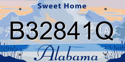 B32841Q Alabama License Plate