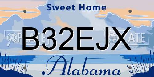 B32EJX Alabama License Plate
