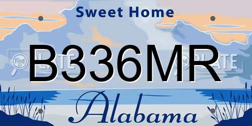 B336MR Alabama License Plate