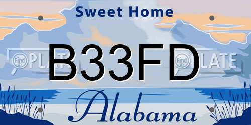 B33FD Alabama License Plate