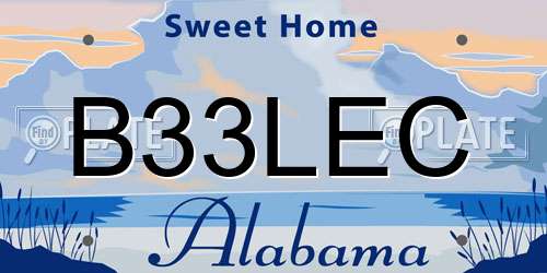 B33LEC Alabama License Plate