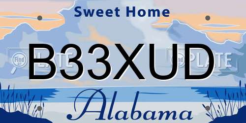 B33XUD Alabama License Plate