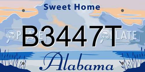 B3447T Alabama License Plate