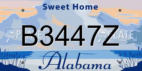 B3447Z Alabama License Plate
