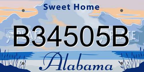 B34505B Alabama License Plate
