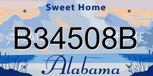 B34508B Alabama License Plate