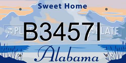 B3457I Alabama License Plate