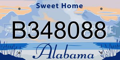 B348088 Alabama License Plate