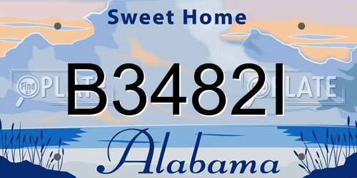 B3482I Alabama License Plate