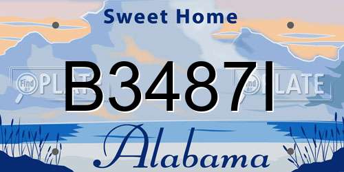 B3487I Alabama License Plate