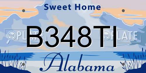 B348TI Alabama License Plate