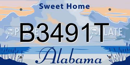 B3491T Alabama License Plate