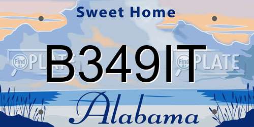 B349IT Alabama License Plate