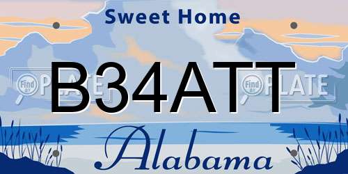 B34ATT Alabama License Plate