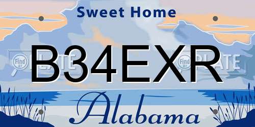B34EXR Alabama License Plate
