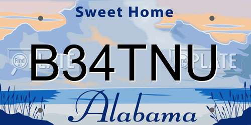 B34TNU Alabama License Plate