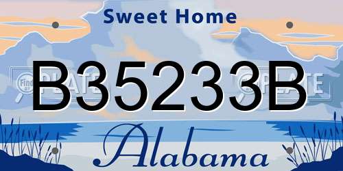 B35233B Alabama License Plate