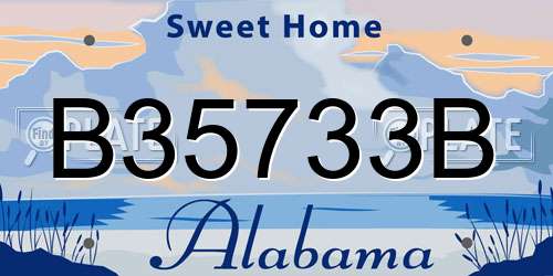 B35733B Alabama License Plate