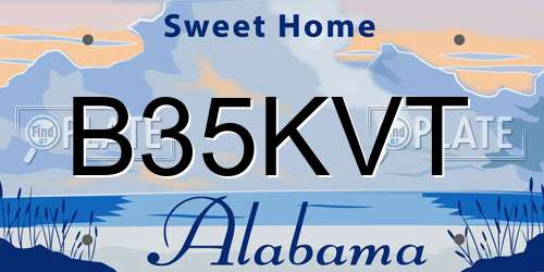 B35KVT Alabama License Plate