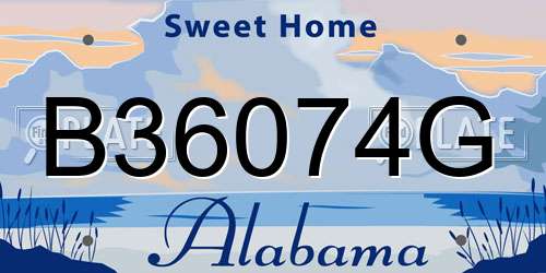 B36074G Alabama License Plate